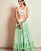 Crop Top with Skirt in Mint Green color