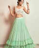 Crop Top with Skirt in Mint Green color