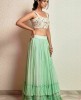 Crop Top with Skirt in Mint Green color
