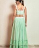 Crop Top with Skirt in Mint Green color