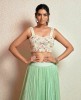 Crop Top with Skirt in Mint Green color