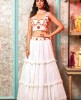 White Heavy Crop Top Set with matching Dupatta 