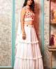 White Heavy Crop Top Set with matching Dupatta 