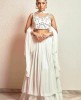 Heavy Crop Top with Simple Skirt and Dupatta in White color