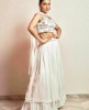 Heavy Crop Top with Simple Skirt and Dupatta in White color