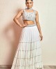 Heavy Crop Top set with Dupatta in White