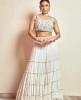 Heavy Crop Top set with Dupatta in White