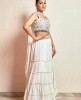 Heavy Crop Top set with Dupatta in White