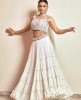 Heavy Crop Top set with Dupatta in White