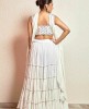 Heavy Crop Top set with Dupatta in White