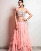 Heavy Crop Top with Simple Skirt and Dupatta in Peach color