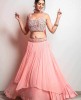 Heavy Crop Top with Simple Skirt and Dupatta in Peach color