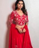 Red Silk Crop Top Set with Dupatta