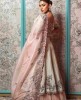 Pistachio Green   Gown With Heavy Rose Pink Organza Dupatta