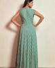 Printed Straight Gown in Dark Green Color