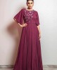 Wine Color Gown in Double Georgette