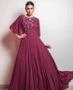 Wine Color Gown in Double Georgette