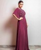 Wine Color Gown in Double Georgette