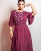 Wine Color Gown in Double Georgette