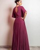 Wine Color Gown in Double Georgette