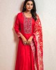 Red Anarkali Suit with Banarasi Dupatta