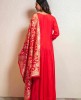 Red Anarkali Suit with Banarasi Dupatta