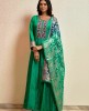 Bright Green Anarkali Suit with Banarasi Dupatta