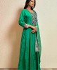 Bright Green Anarkali Suit with Banarasi Dupatta