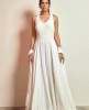 White Party wear Gown in Satin Silk