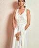 White Party wear Gown in Satin Silk