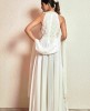 White Party wear Gown in Satin Silk