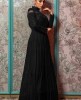 Heavy Black Gown in Chinnon
