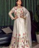 Ivory Gown in Dola Silk with Chiffon Dupatta