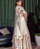 Ivory Gown in Dola Silk with Chiffon Dupatta