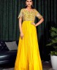Heavy Yellow Gown in Pure Chinnon