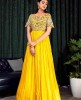 Heavy Yellow Gown in Pure Chinnon