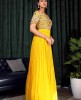 Heavy Yellow Gown in Pure Chinnon