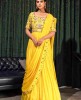 Lemon Yellow Gown with Drape Style Dupatta
