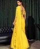 Lemon Yellow Gown with Drape Style Dupatta