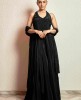 Black Party wear Gown in Satin Silk