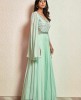 Sea Green Gown with Flarred Sleeves