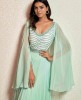 Sea Green Gown with Flarred Sleeves