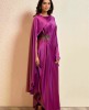 Dark Pink Party Wear Gown in Satin Crepe