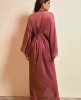 Chestnut Brown Party Wear Gown in Satin Crepe