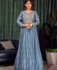Grey Heavy Embroidered gown in Pure Chinnon