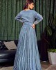 Grey Heavy Embroidered gown in Pure Chinnon