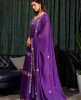 Purple Gown in Pure Chinnon with Chinnon Dupatta
