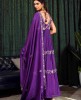 Purple Gown in Pure Chinnon with Chinnon Dupatta