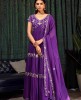 Purple Gown in Pure Chinnon with Chinnon Dupatta