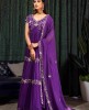 Purple Gown in Pure Chinnon with Chinnon Dupatta